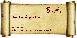 Barta Ágoston névjegykártya