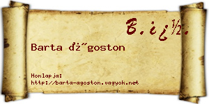 Barta Ágoston névjegykártya