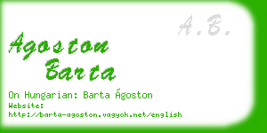 agoston barta business card