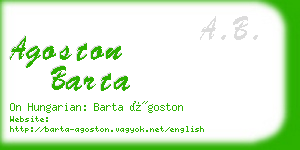 agoston barta business card